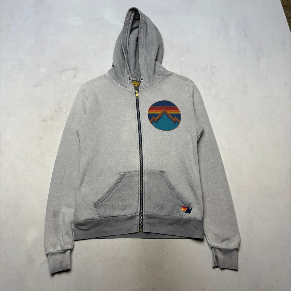 Aviator Nation Rainbow Mountain Full Zip Hoodie Women's Small Faded Retro - Picture 3 of 13